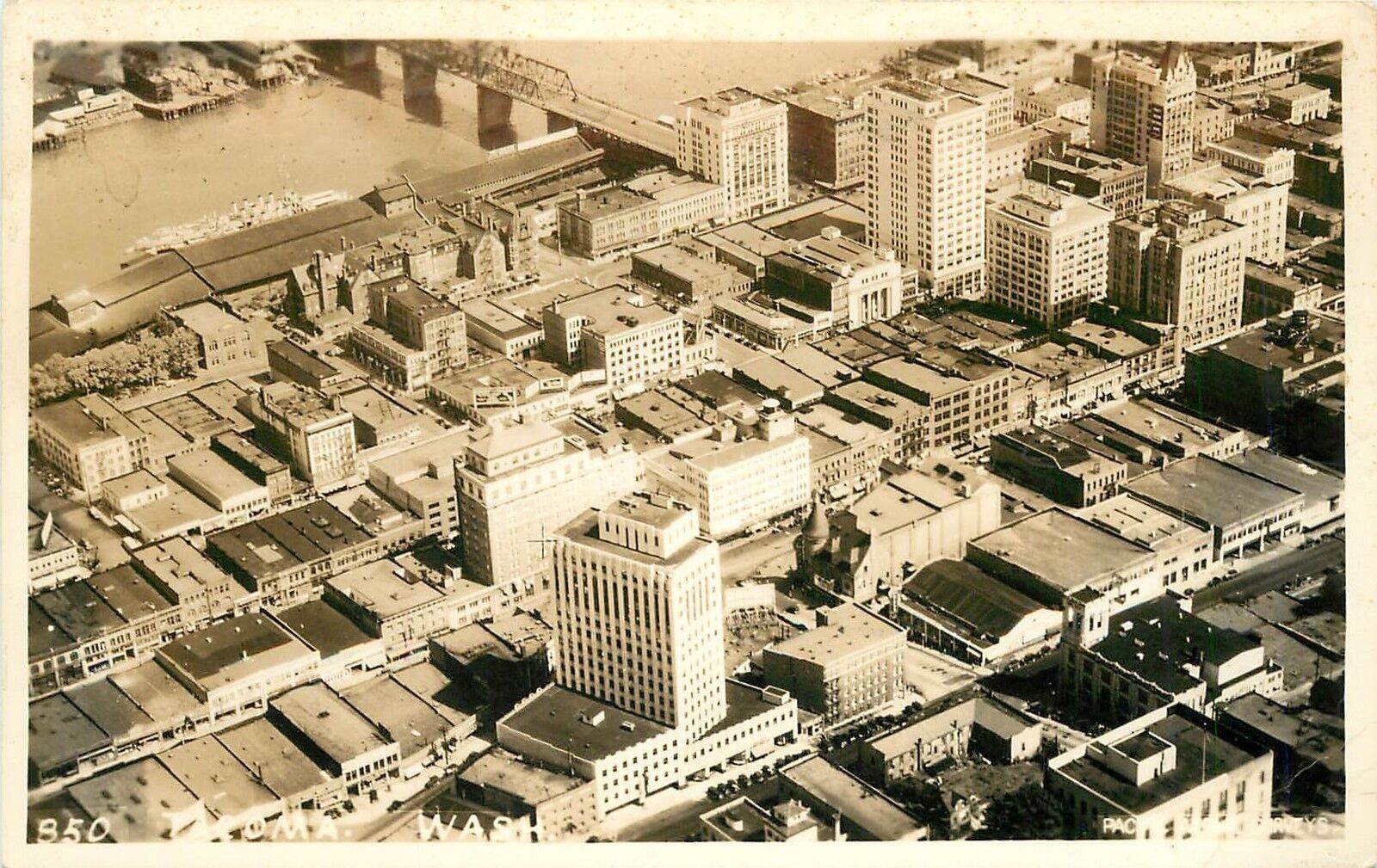 c1930s RPPC Postcard 850 Tacoma WA Downtown Business Section Unposted