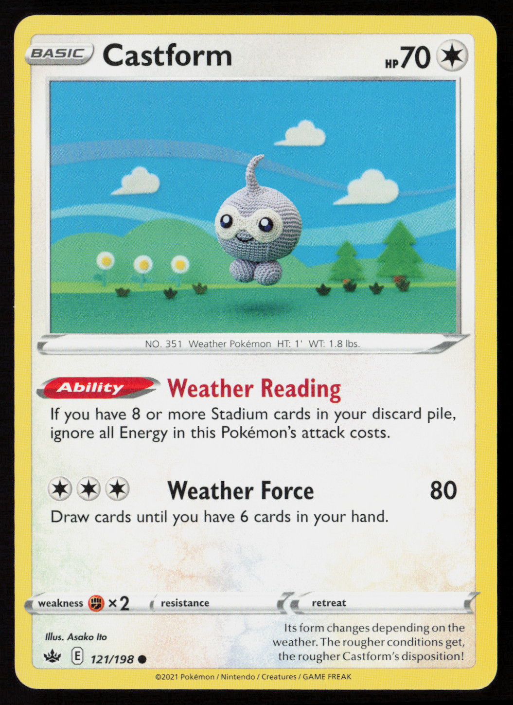 Castform 121/198 Common SWSH06: Chilling Reign NM