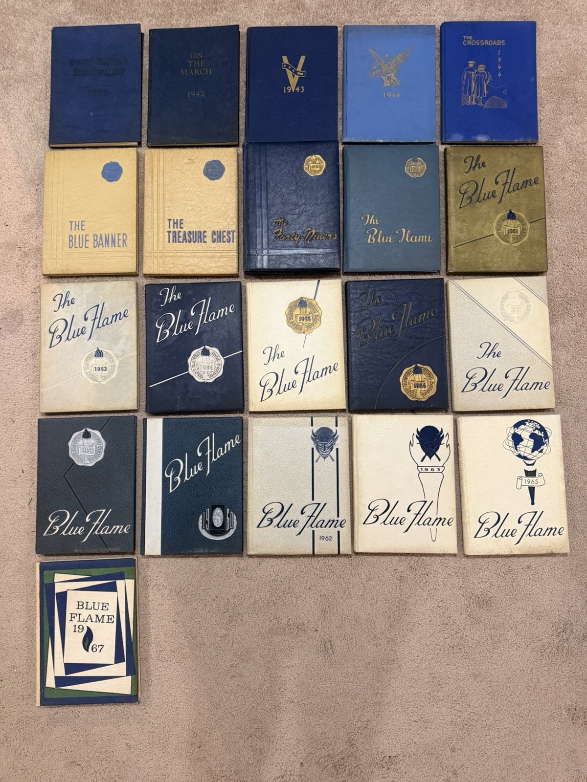 WEST HAVEN HIGH SCHOOL YEARBOOK THE BLUE FLAMES, WEST HAVEN, CT - Choose 1