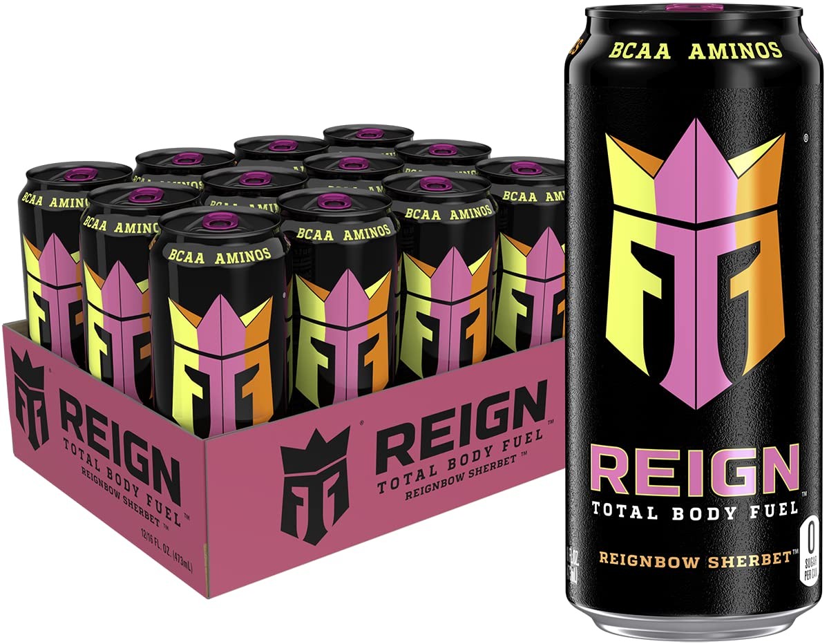 Reign Total Body Fuel Fitness Energy Drink 16 Fl Oz Reignbow Sherbet Flavor