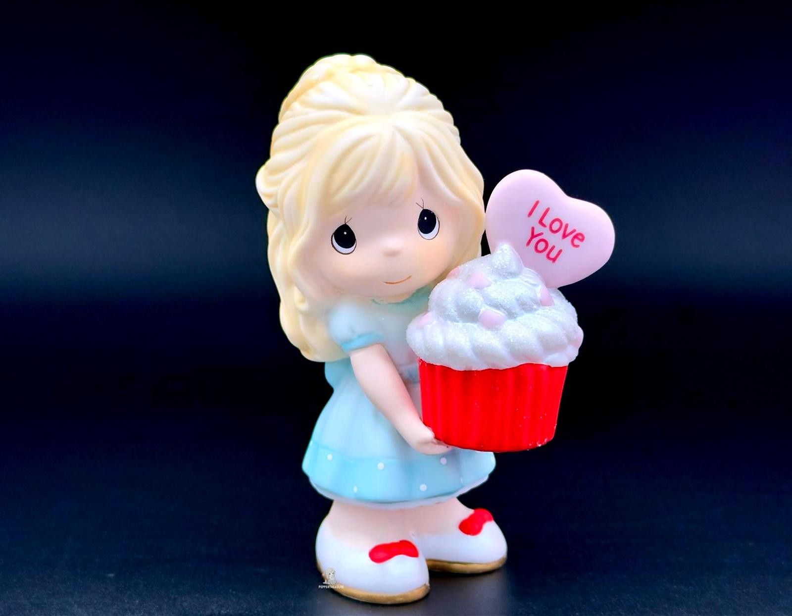 Cute Girl w/ Cupcake Heart • Sweet Love Figurine • Pastel Collectible Gift Decor