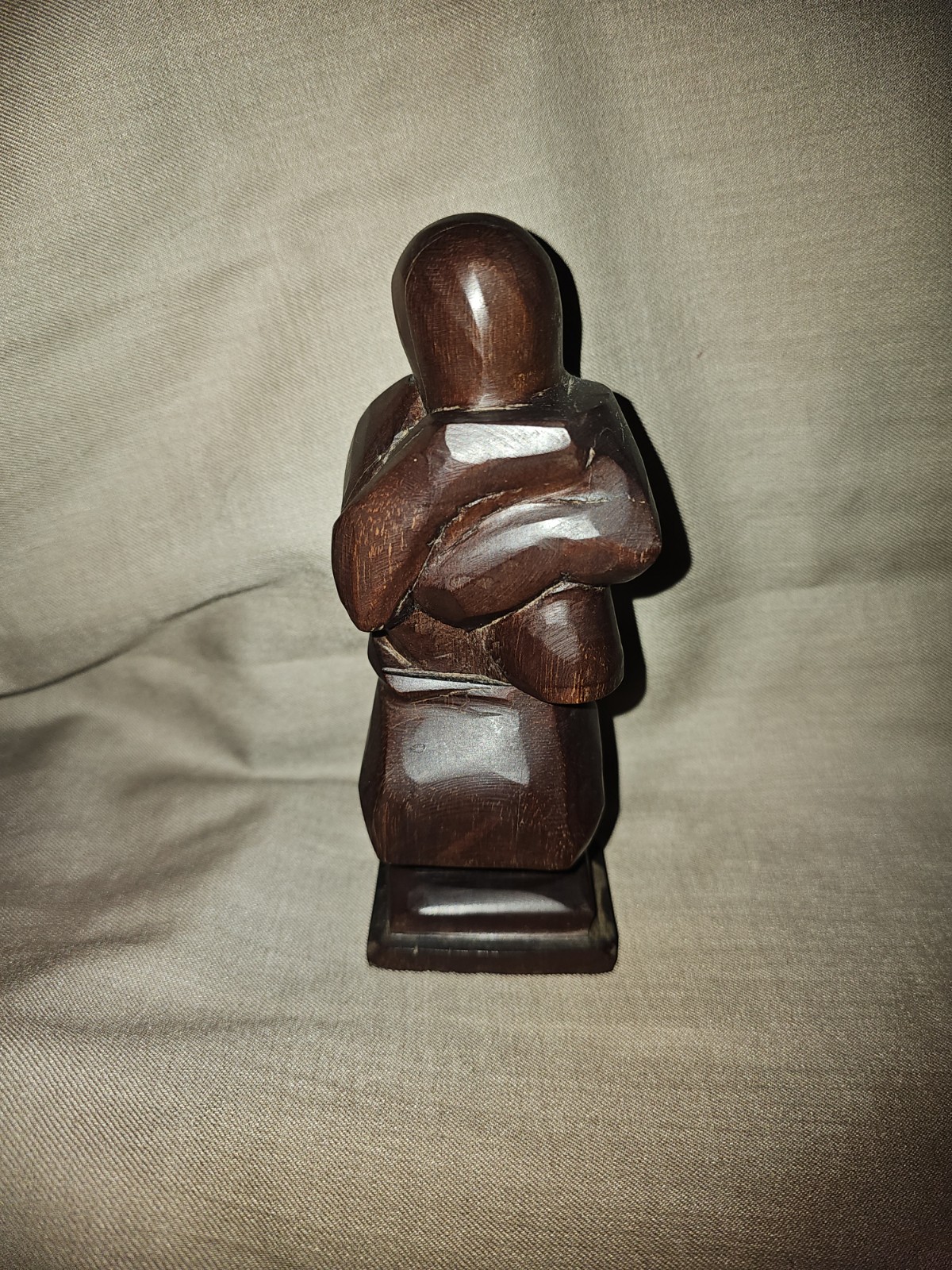 Ebony Wood Hand Carved Man Sculpture Statue African/Asian Folk Art 7