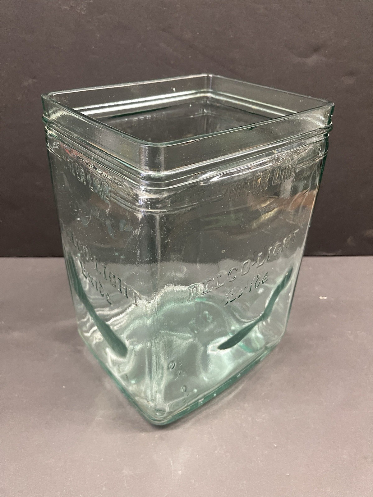 1920s Delco-Light Exide KXG 13 Aqua Glass Battery Antique