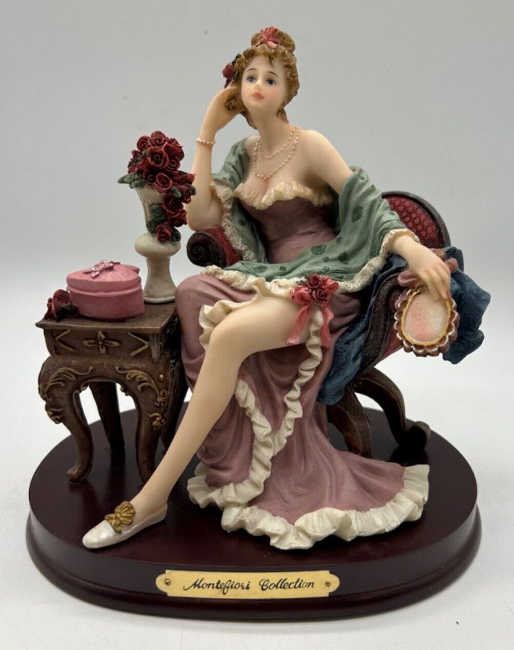 New Gorgeous Elegant Seated Lady with Roses - Montefiore Collection Figurine