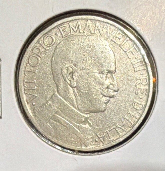 1924R ITALY 2 LIRE NICKEL COIN-29.1MM-VITTORIO EMANUELE III-KM#63