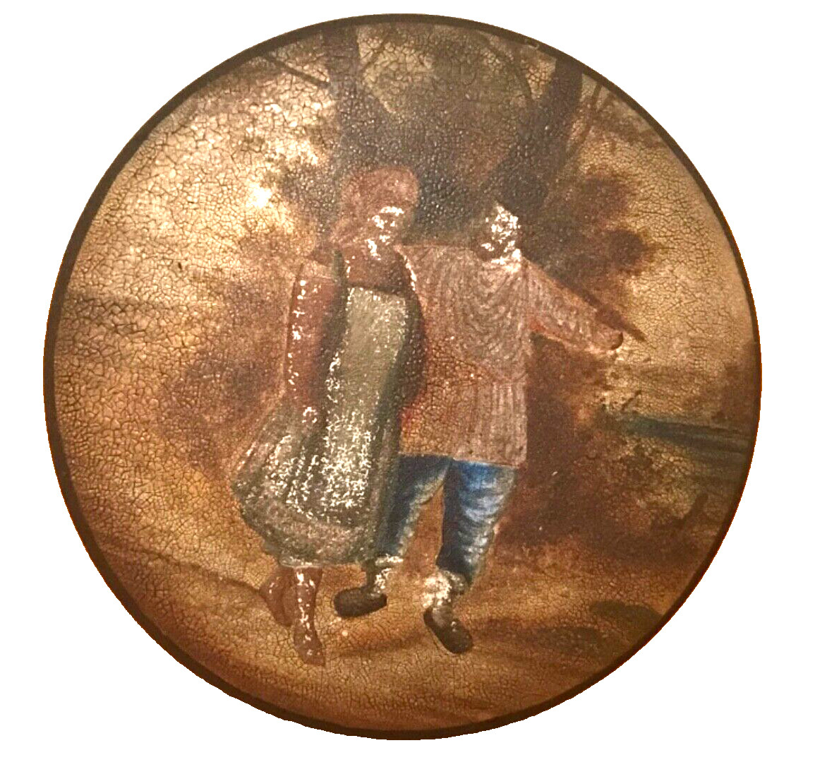 🔥Antique 1880’s Vishnyakov RARE Imperial Russia Folks painting on lacquer box