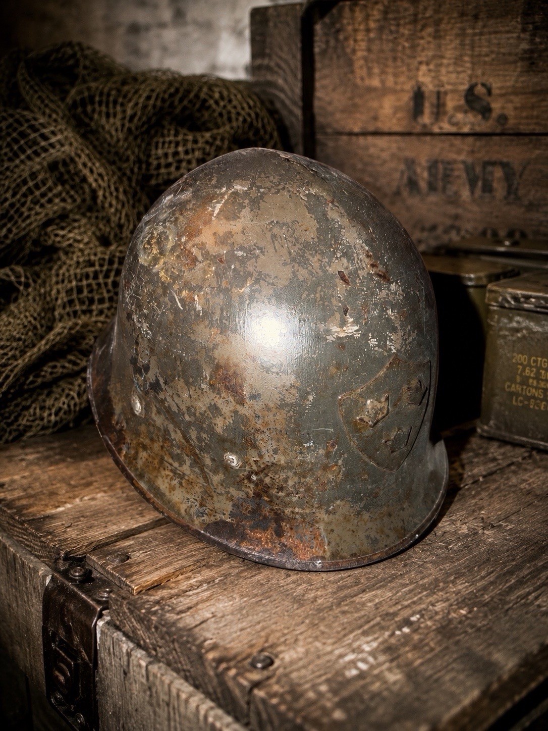 WWII Swedish Army M26 Helmet Shell Worn Well Used Patina Cool Mancave Home Decor