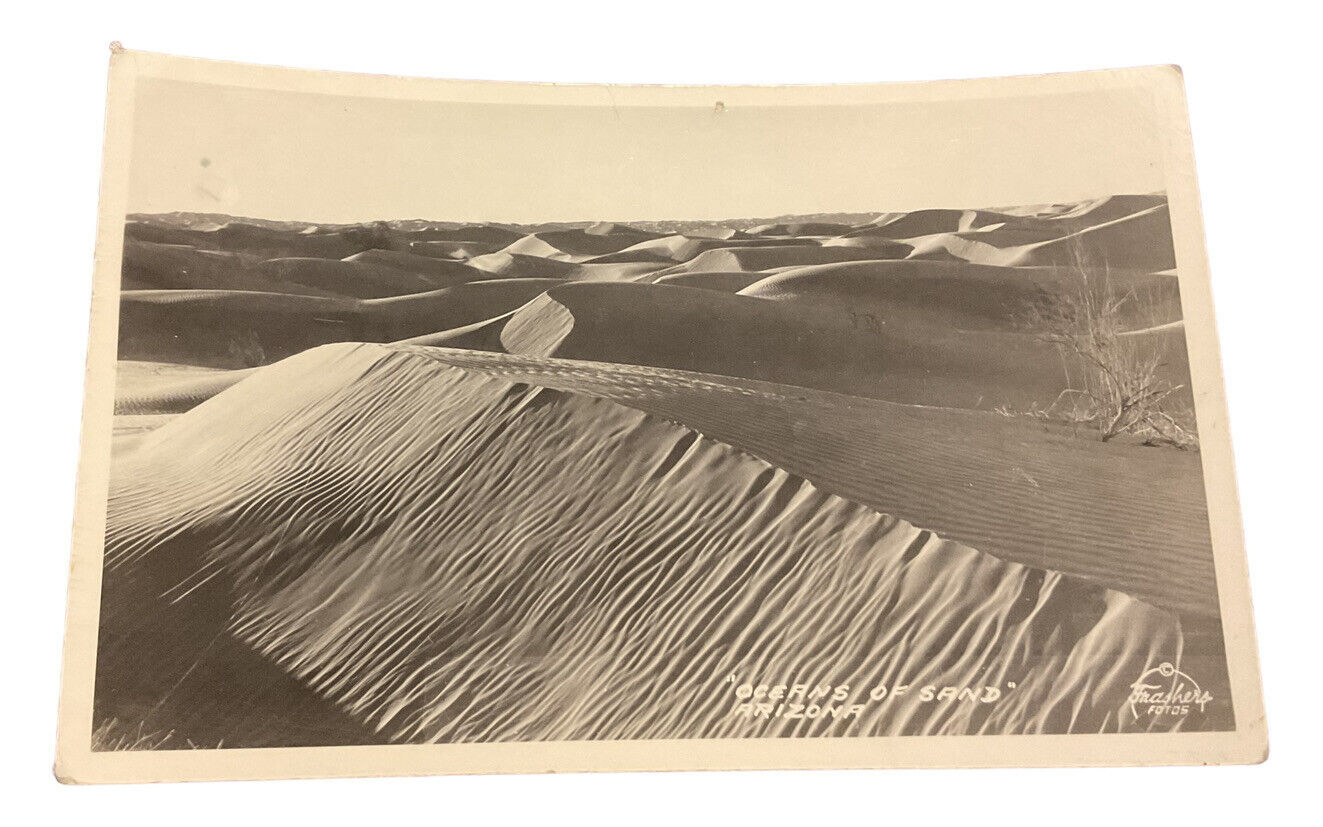 RPPC Yuma AZ Oceans of Sand Dunes Arizona Frashers photo postcard IP2