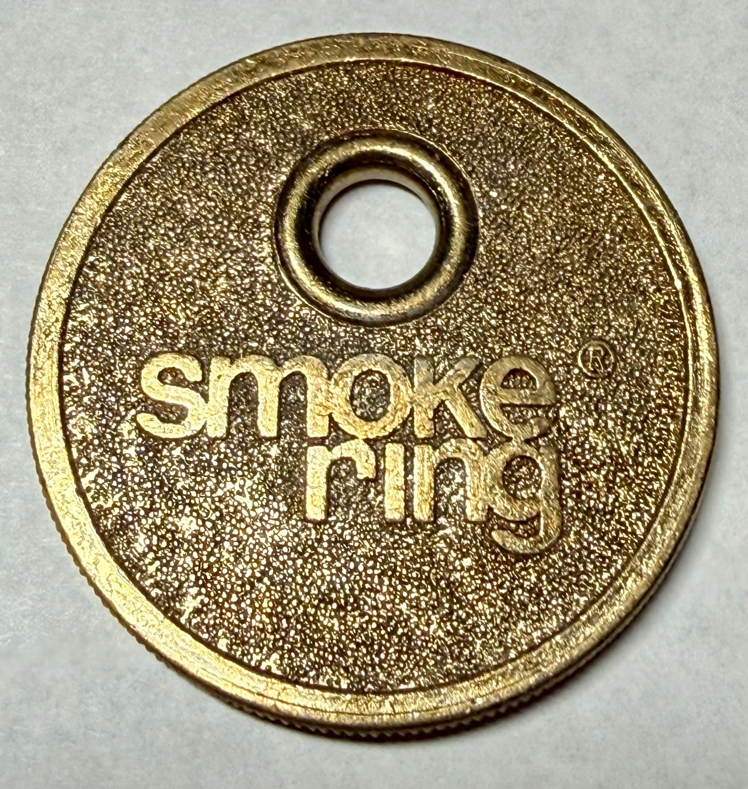 Vintage Smoke Ring Inc Dayton Ohio Brass Cigarette Holder Coin Token Patented