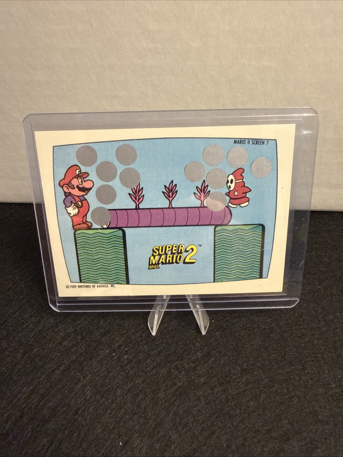 1989 Topps Nintendo Super Mario 2 II Trading Card Screen 7 Scratch Off SHY GUY