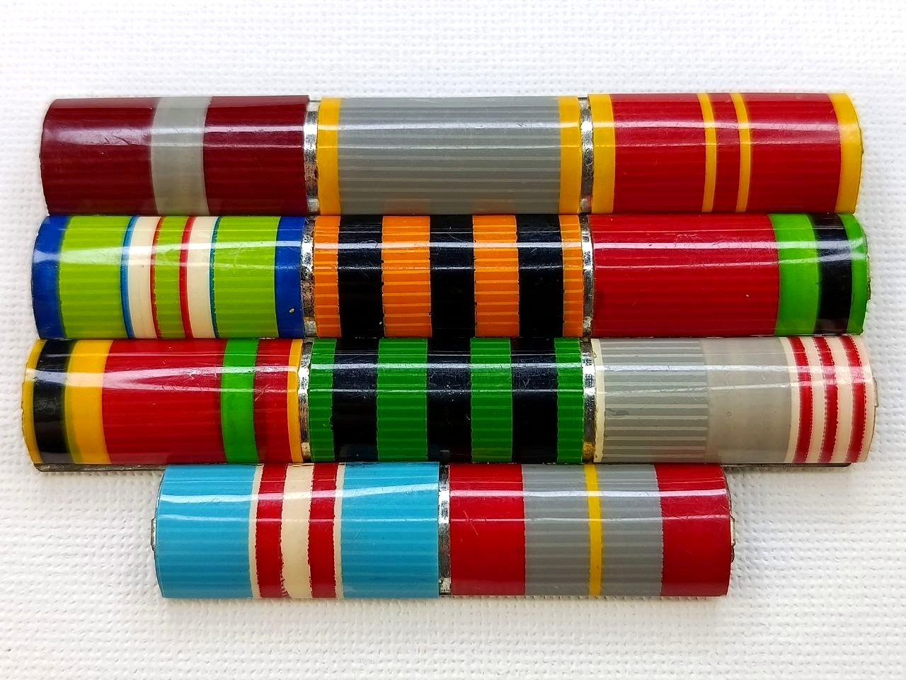 Soviet Russian Order Bar on 11 Awards of Veteran WW2, Armed Forces USSR