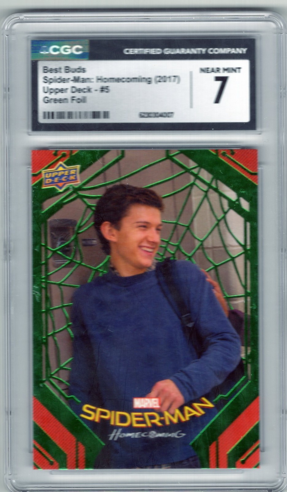 2017 Marvel Spider-Man Homecoming Green Foil Peter Parker Tom Holland  CGC 7 NM