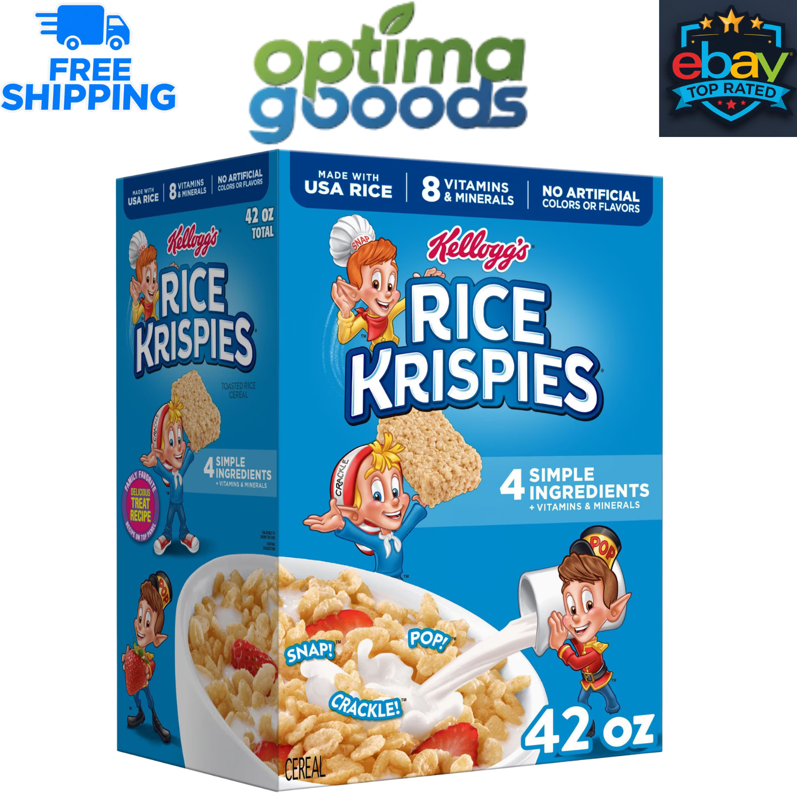 Rice Krispies Cereal, 42 oz. Crispy Rice Breakfast Cereal Family Size