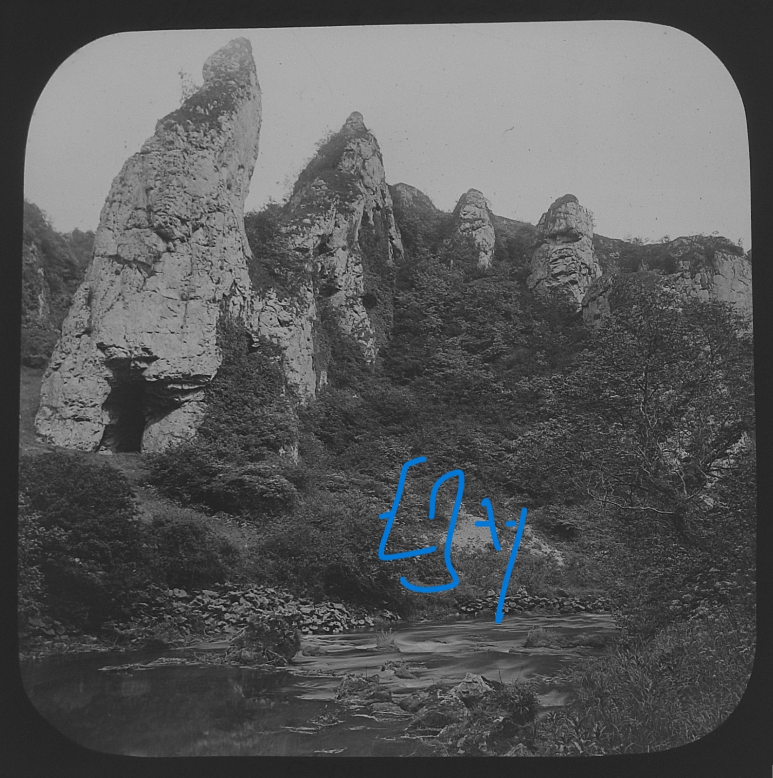 Photograph PICKERING TOR DOVEDALE DERBYSHIRE C1890 GWW Magic Lantern Slide GWW
