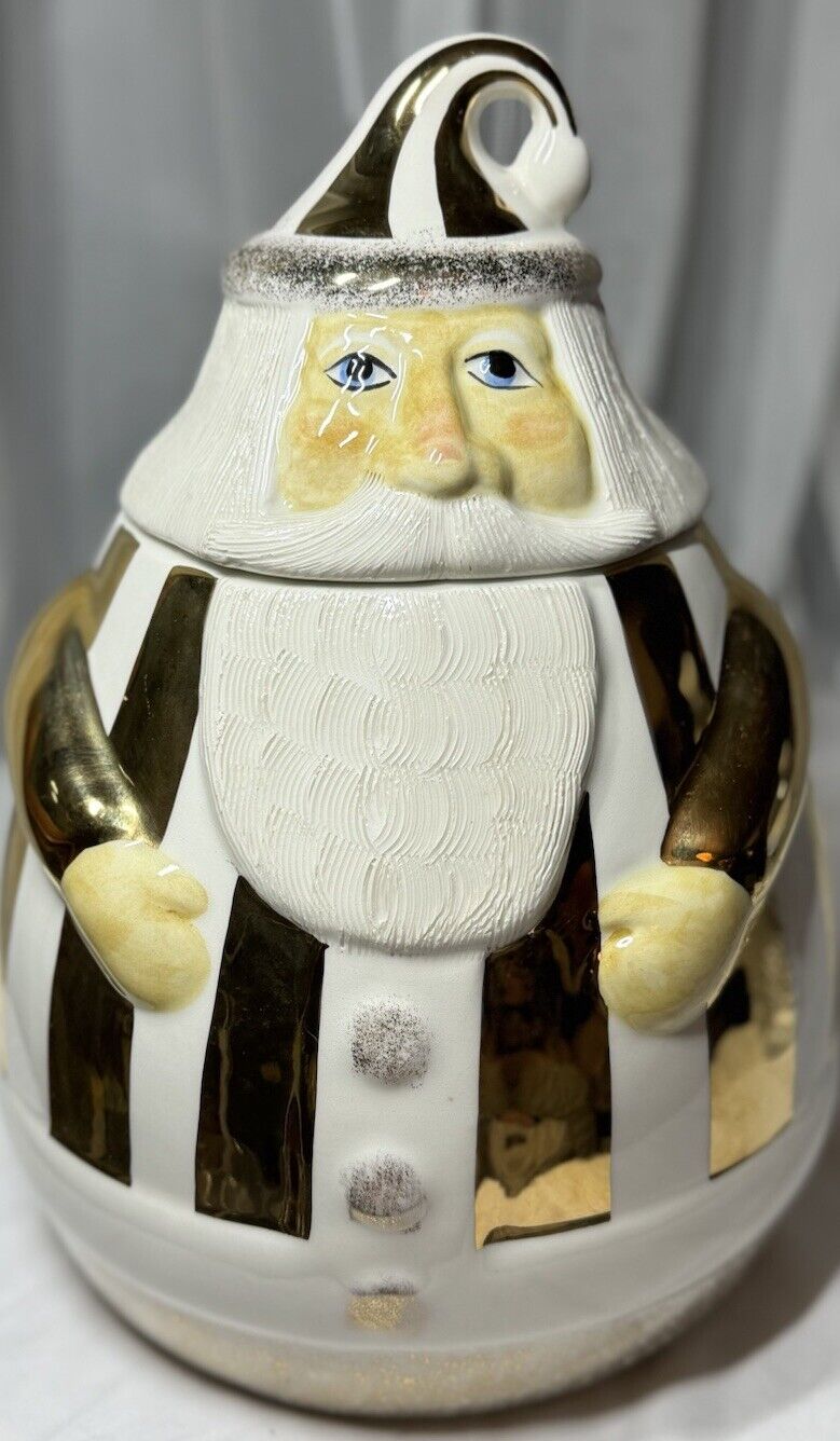 RARE Laurie Gates Signed Numbered Los Angeles Pottery Santa Cookie Jar 1999
