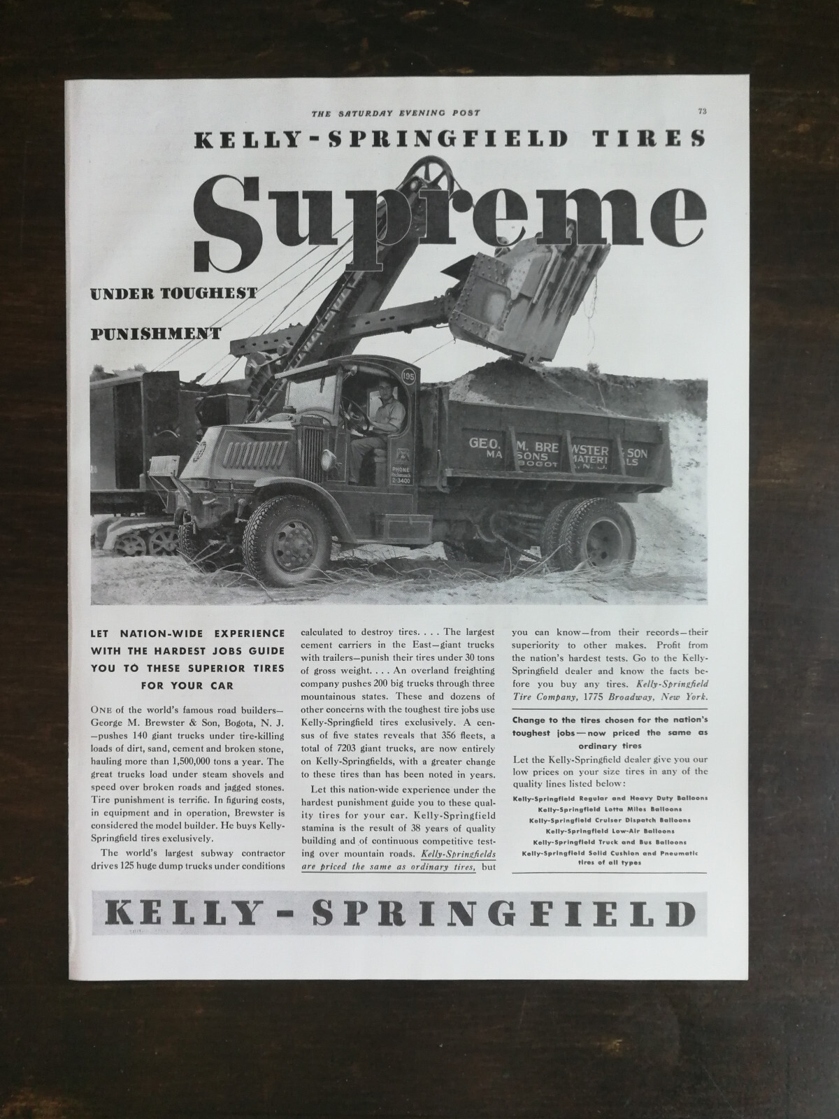 Vintage 1932 Kelly Springfield Truck Tires Full Page Original Ad 424 Vintage 1932 Kelly Springfield Truck Tires Full Page Original Ad 424