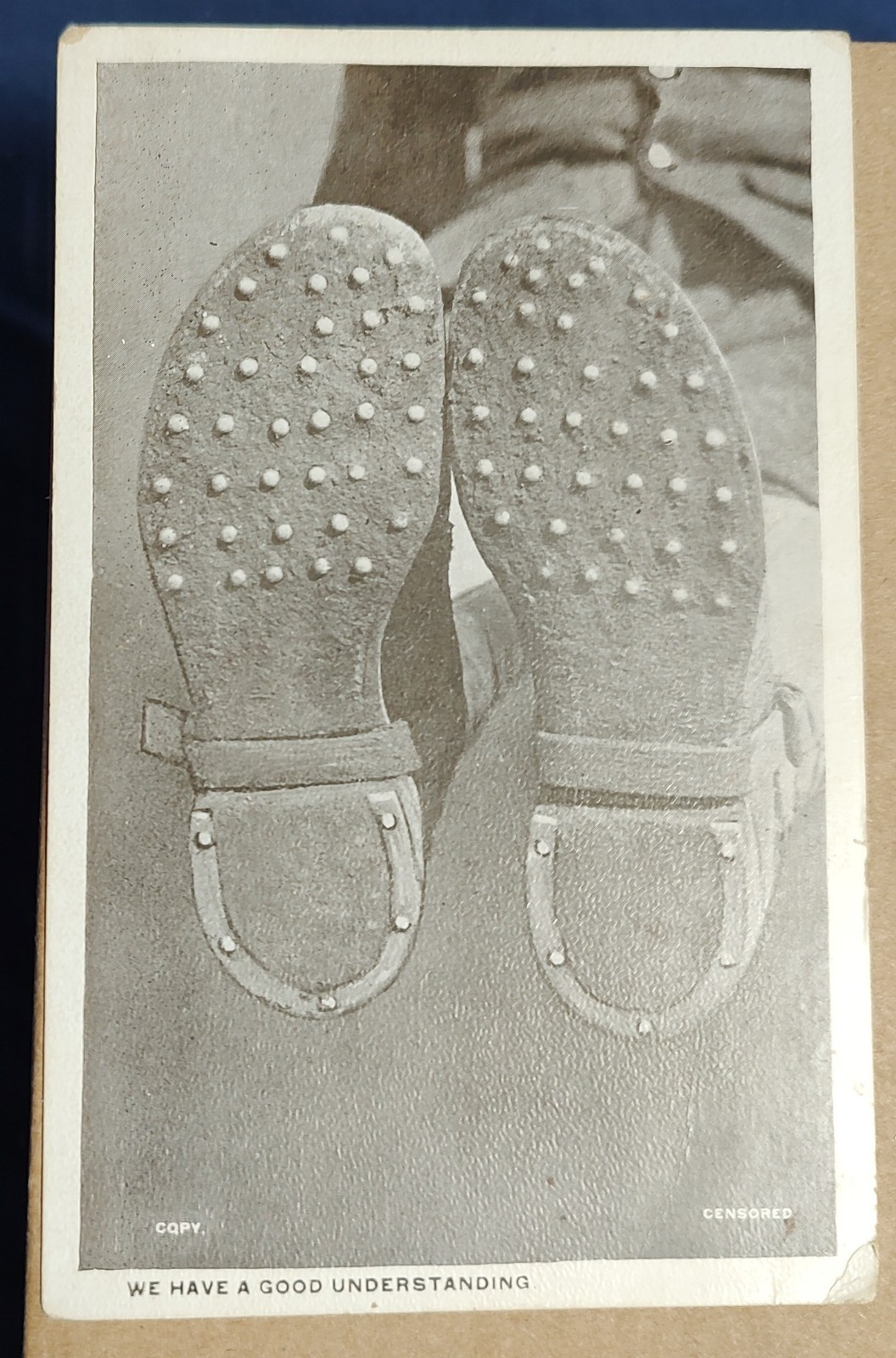 Vintage Humor Shoes Boots Postcard \
