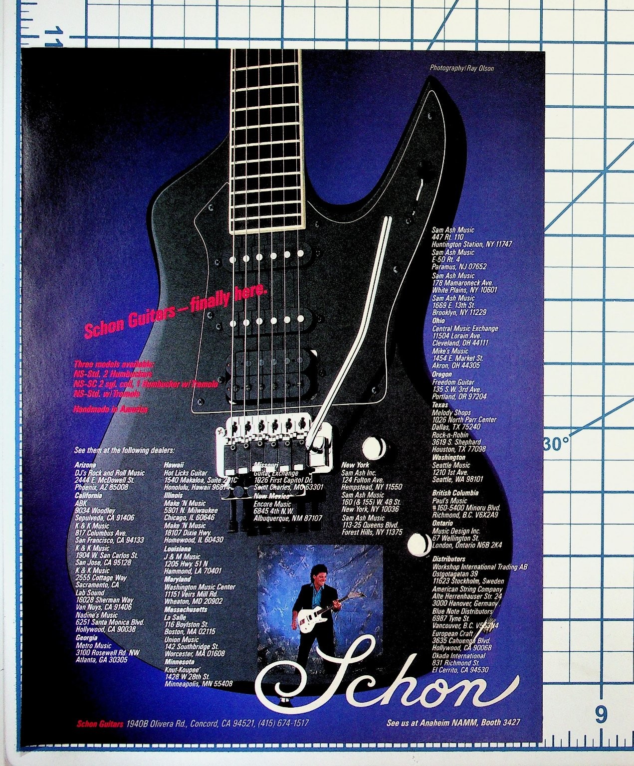 Schon Guitars 1980s Advertisement Flyer Neal Schon Vintage Ephemera NAMM Schon Guitars 1980s Advertisement Flyer Neal Schon Vintage Ephemera NAMM