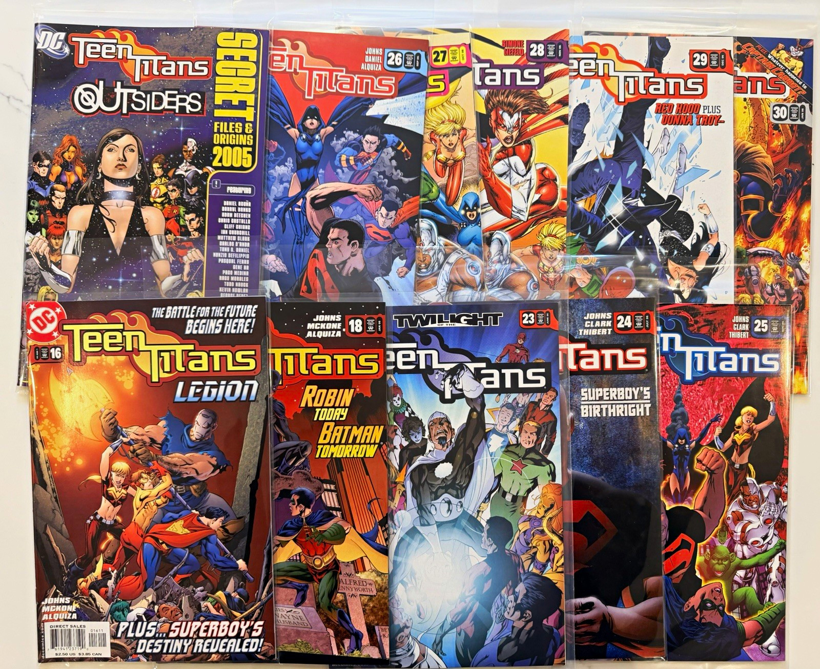 DC Comics Teen Titans Lot #16 #18 #23-30 Secret Files & Origins 2005 Johns
