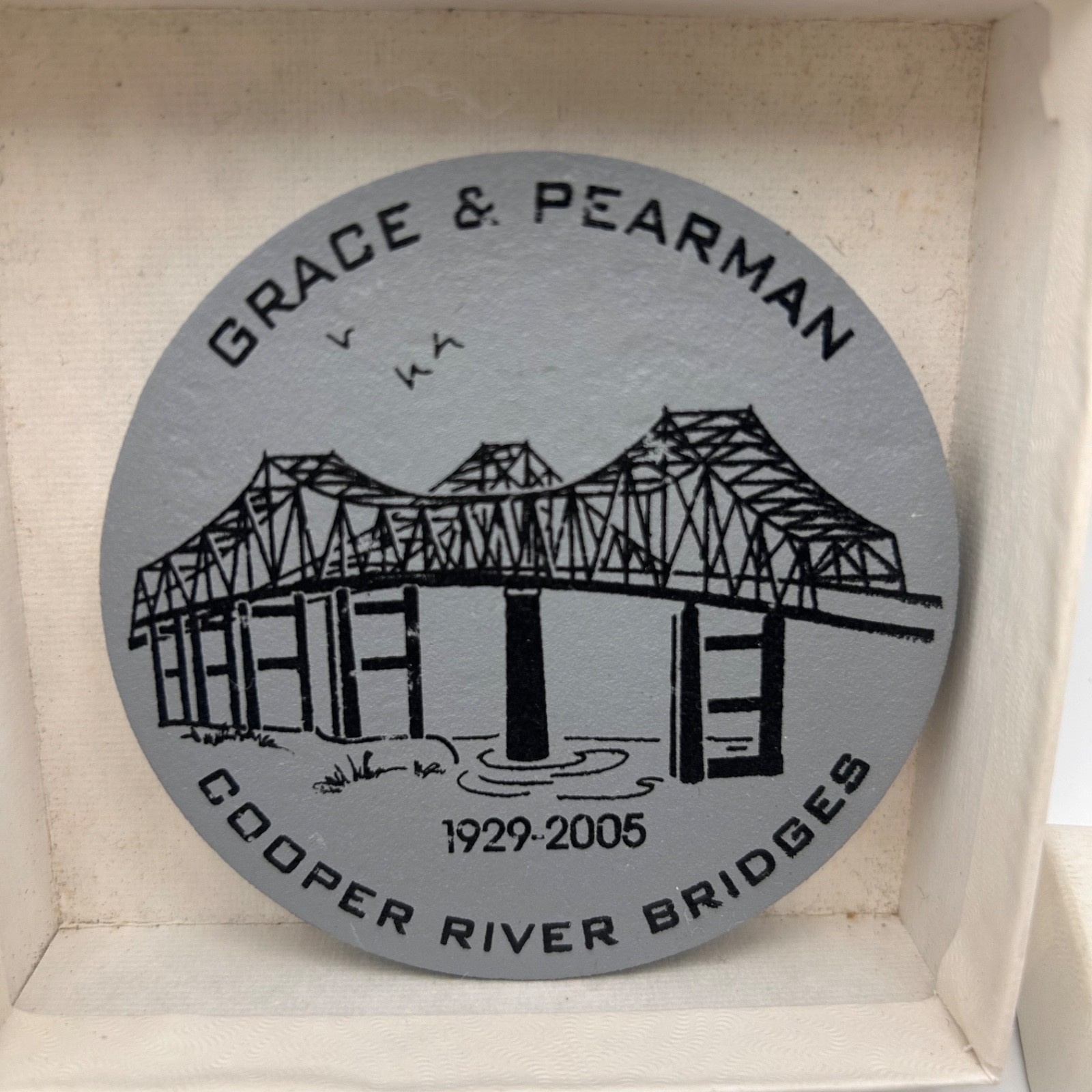 SCDOT Grace & Pearman Cooper River Bridges Steel Railing Medallion Charleston SC SCDOT Grace & Pearman Cooper River Bridges Steel Railing Medallion Charleston SC