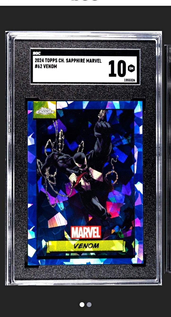 Topps 2024 Chrome Sapphire Marvel #62 Venom Sapphire Parallel SGC 10