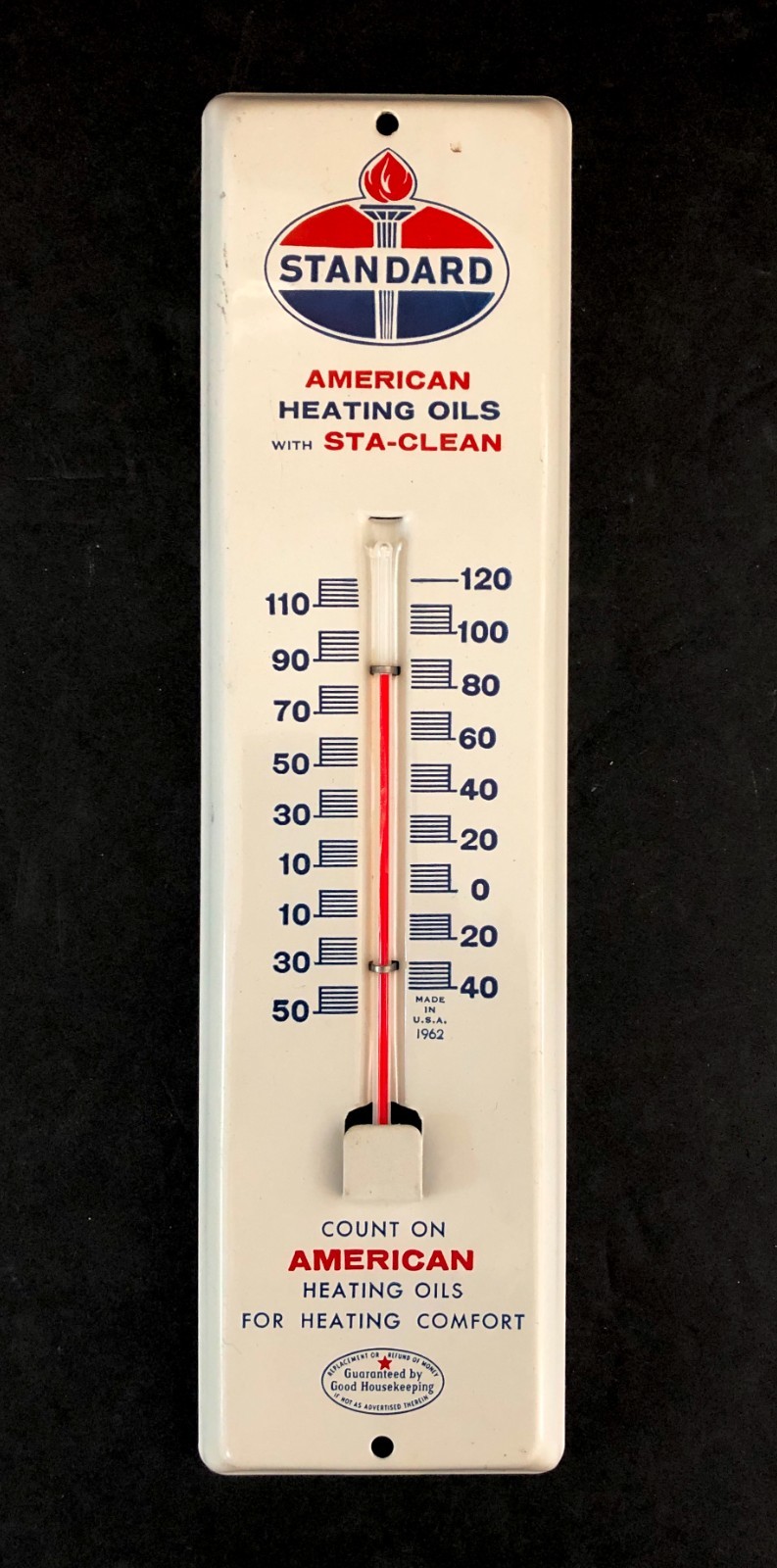 VINTAGE 1962 Standard Oil Co. Thermometer Sign Very NICE