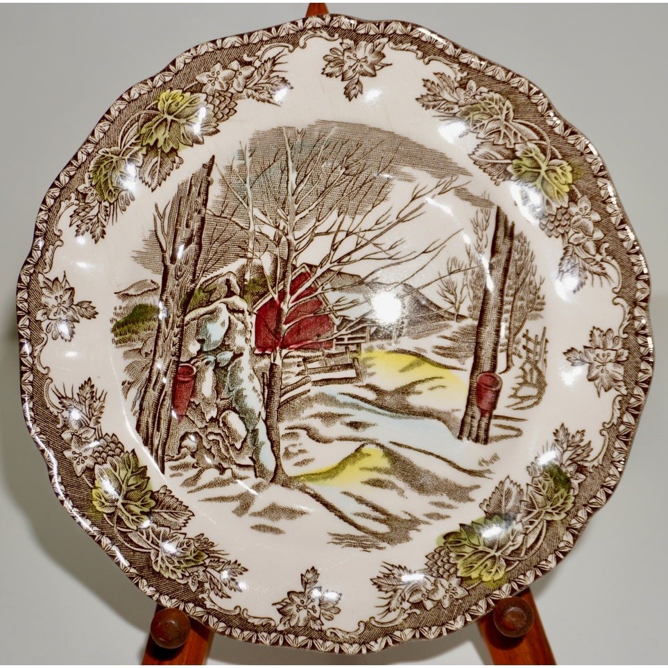 Vtg Johnson Brothers The Friendly Village Sugar Maples Bread Plates (Set of r4)