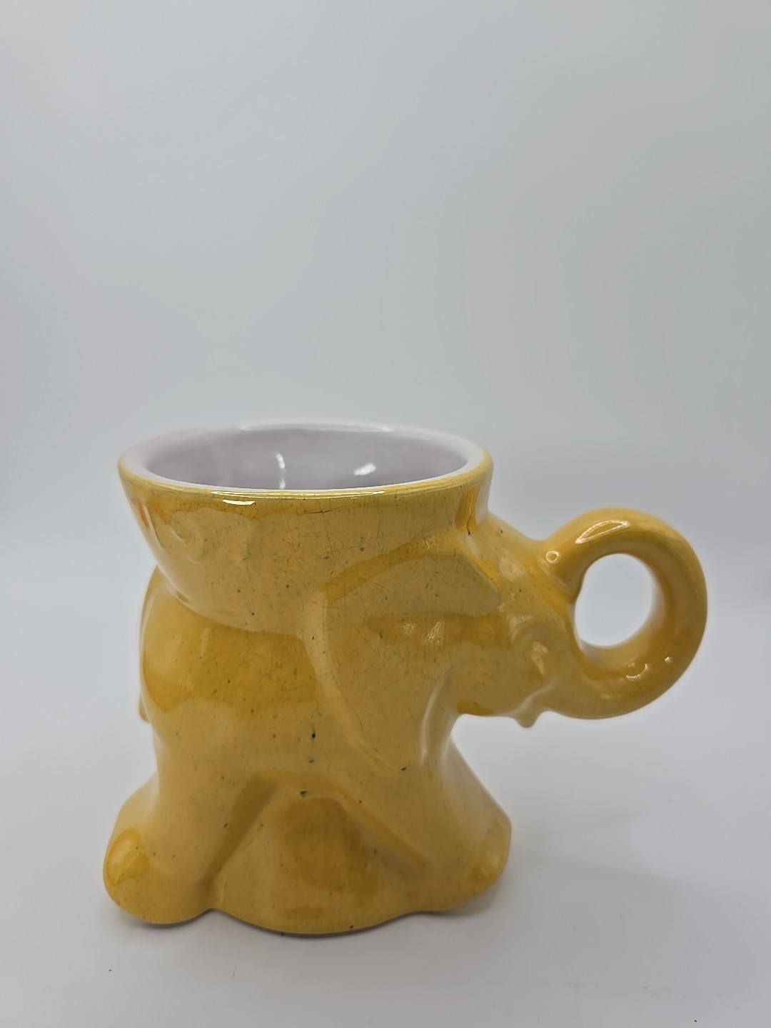 FRANKOMA POTTERY Elephant Mug 1975 Political GOP Collector Series Yellow