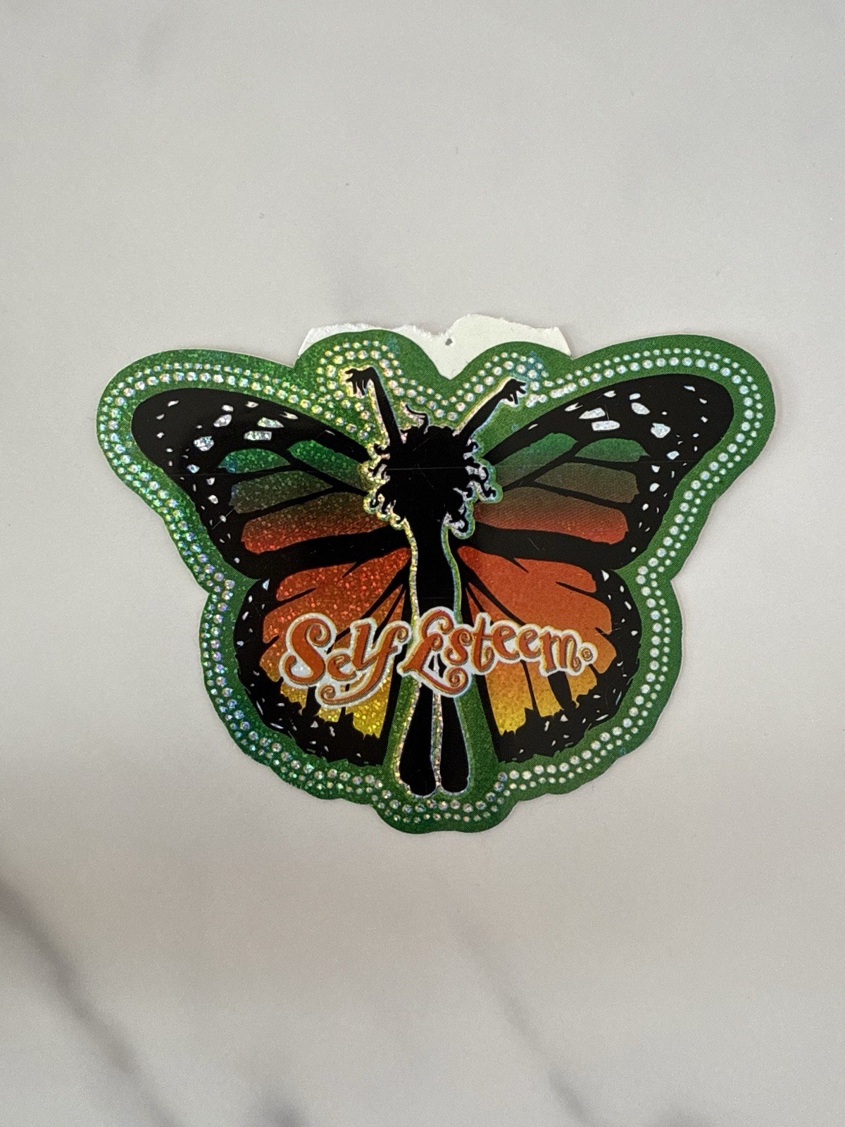 Self Esteem Butterfly Girl | Vintage ODM Prism Y2K Vending Machine Sticker