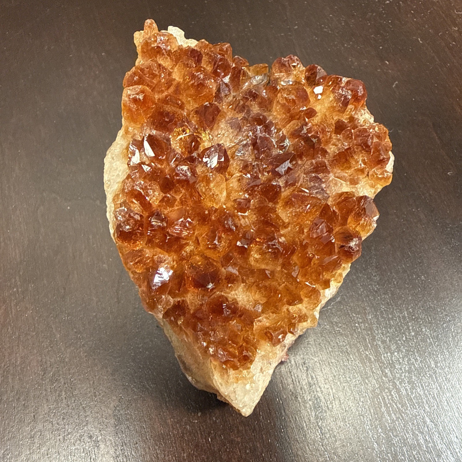 248G Citrine Crystal Cluster/Mineral Specimen/Unique Deep Red/Orange Coloration.