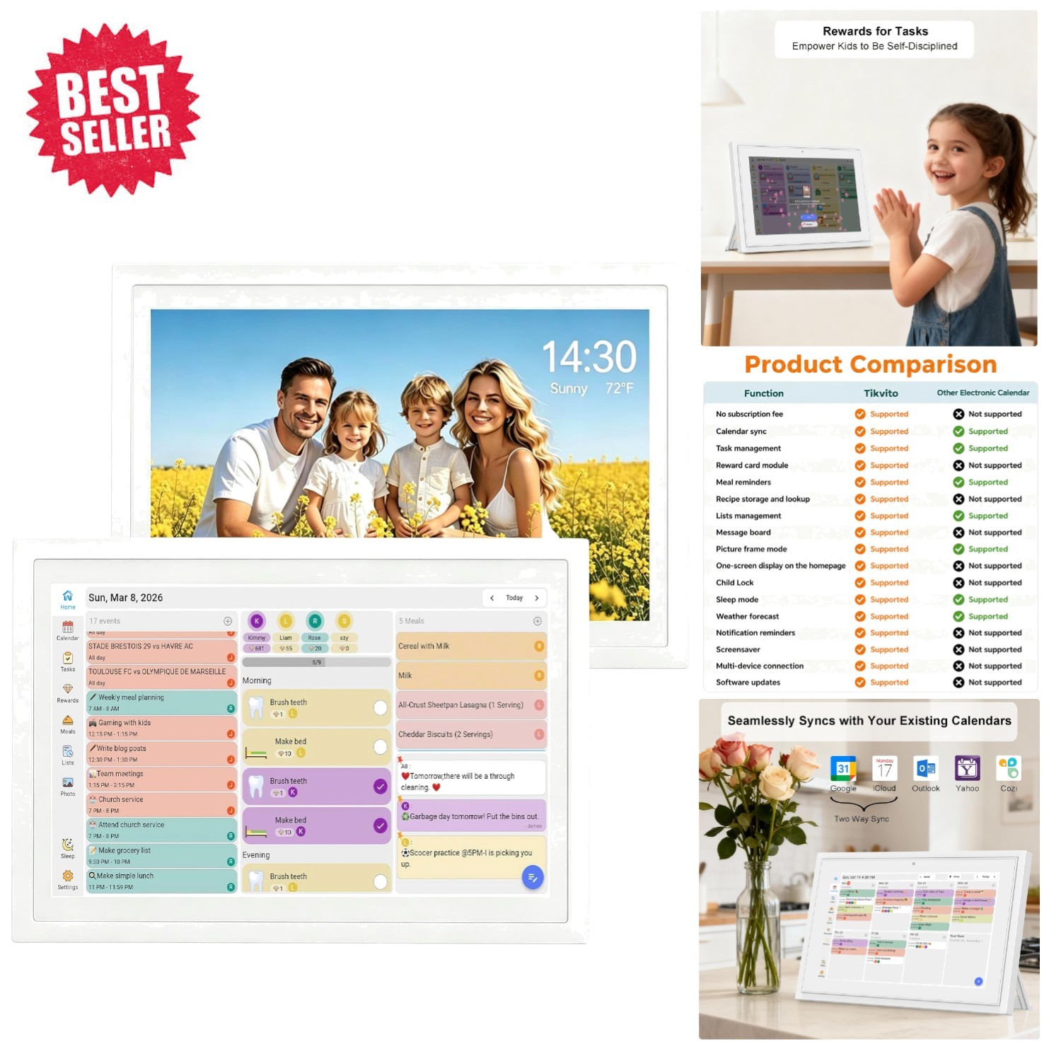 Multifunctional 10.1 Inch Digital Planner & Auto-Rotate Photo Frame for Families Multifunctional 10.1 Inch Digital Planner & Auto-Rotate Photo Frame for Families