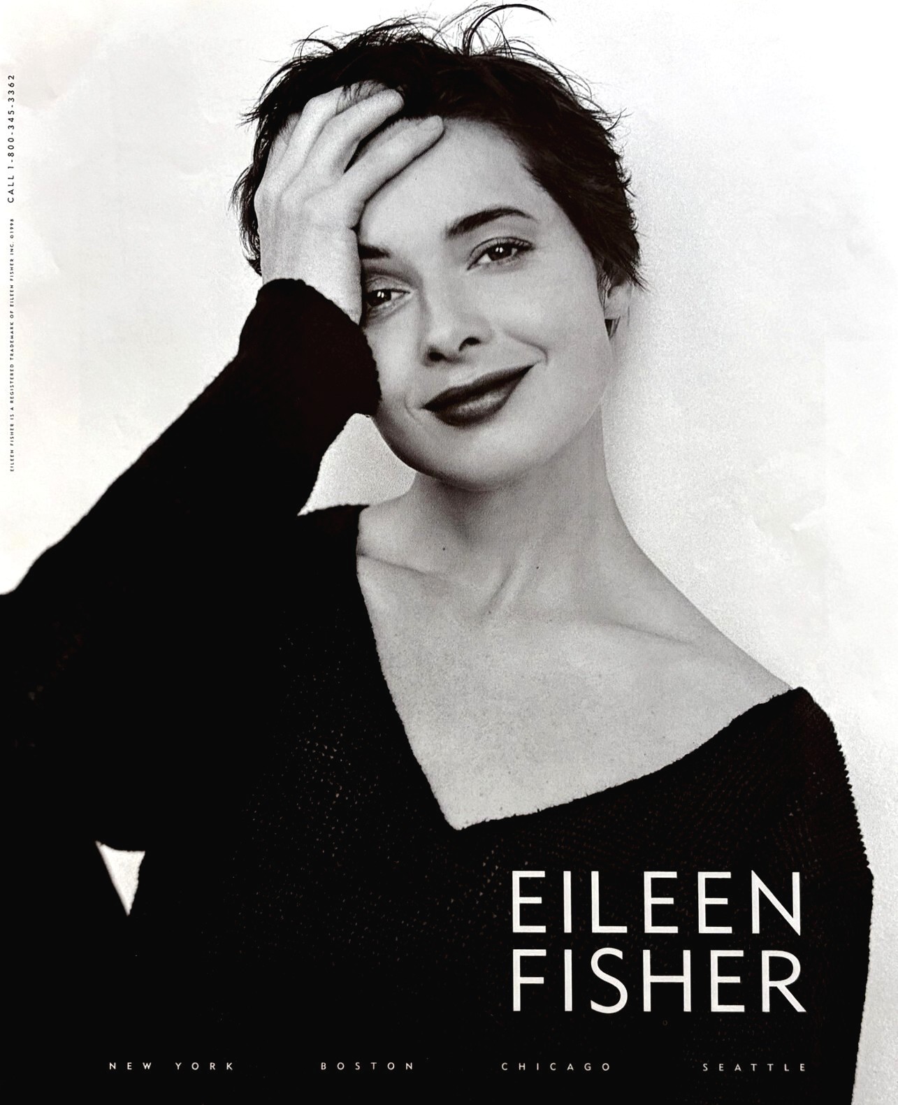 1998 EILEEN FISHER Fashion Isabella Rossellini Photo Original PRINT AD