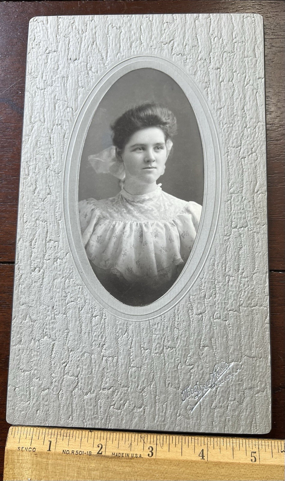 Vintage Photo  on board,  HS Photo 1906, Annie E. McNeil, Dover NH