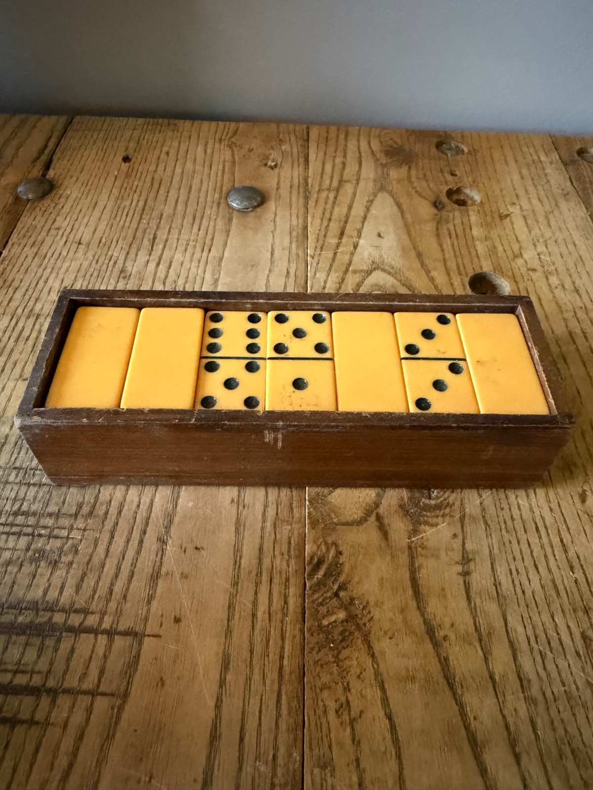 Vintage Butterscotch Bakelite Domino set