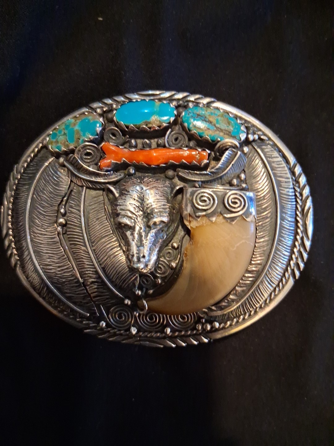 Sterling Silver Hand Made Taxco Mx. Belt Buckel.
