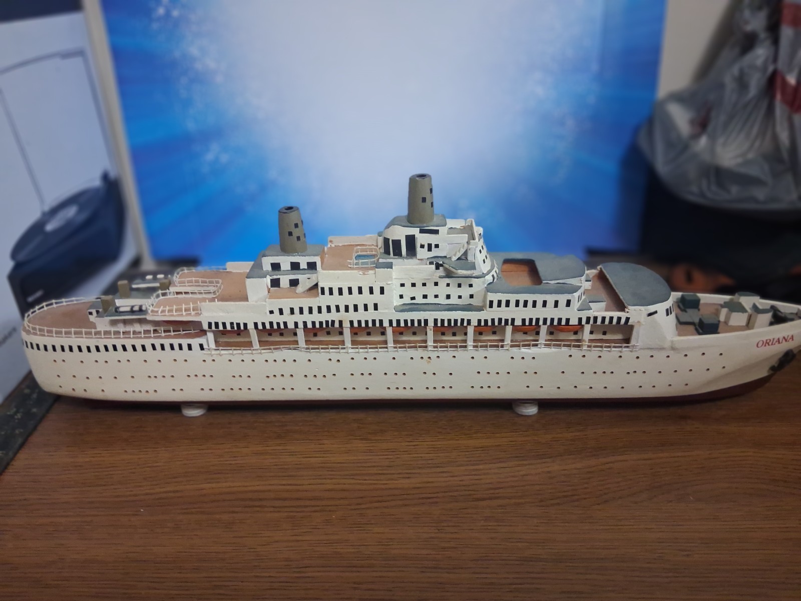 large wooden boat ships lovers collectable display oceans liner