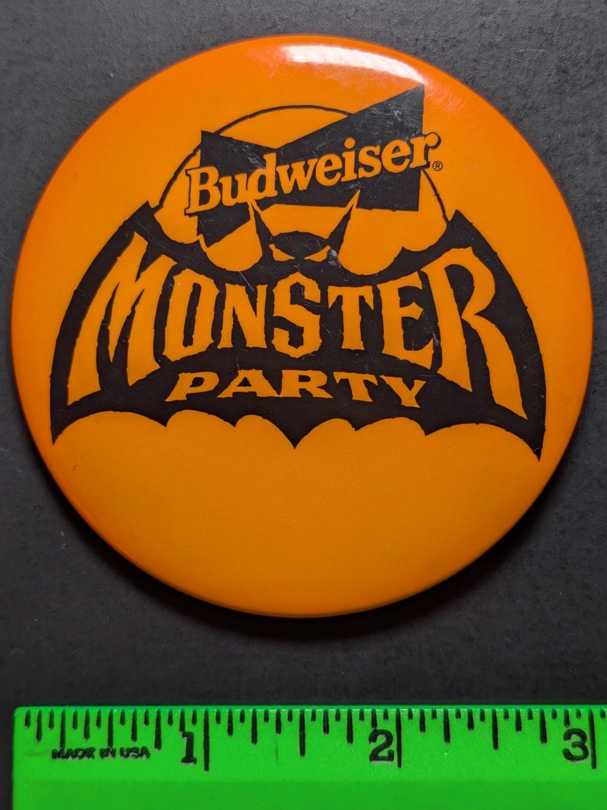 Vintage Budweiser Halloween Monster Party Pinback Pin