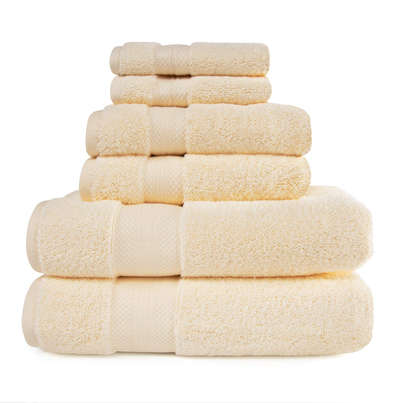 Superior Bathroom Accessories Bath Towel Set 6 Pc Ivory
