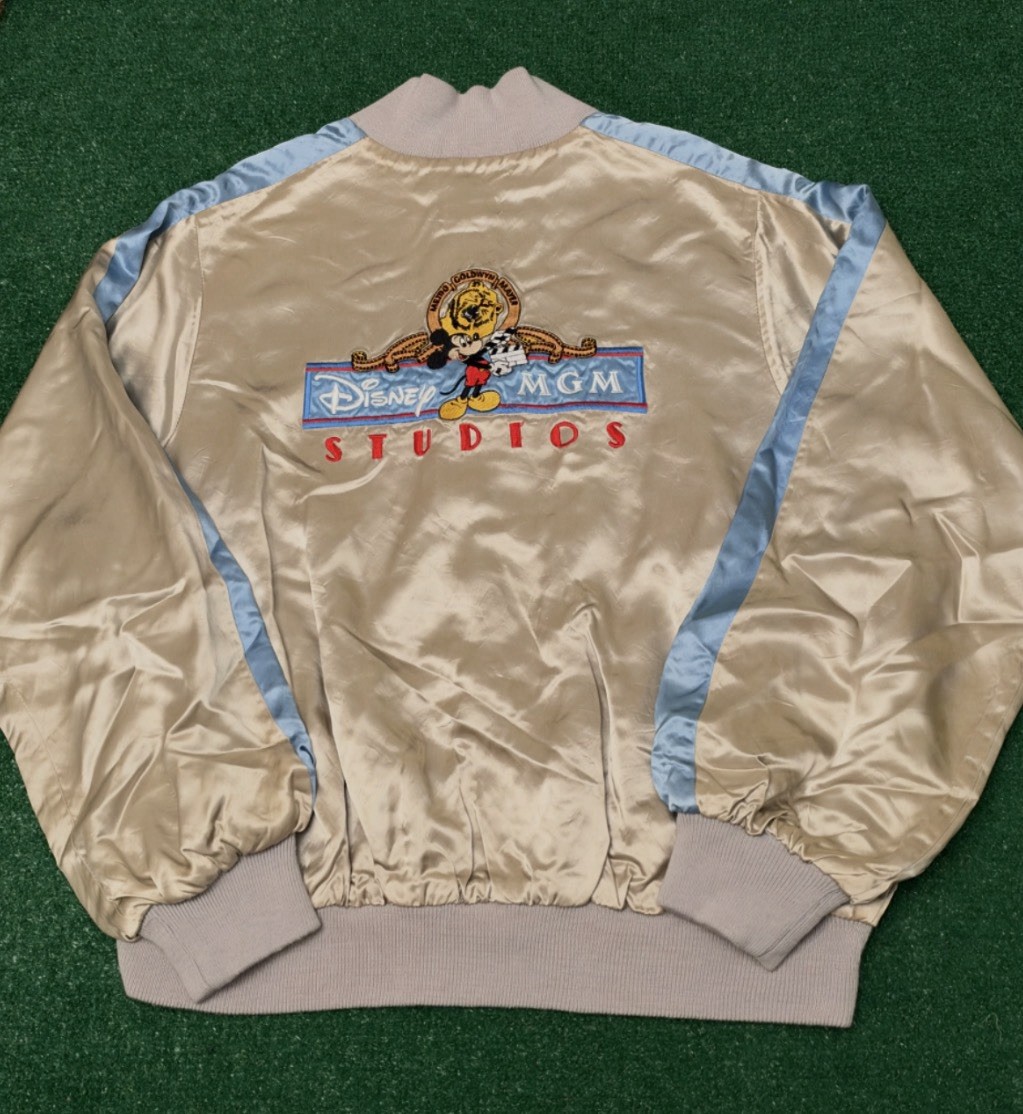 Vintage 80s Disney MGM Studios Satin Jacket 1987 Cast Member Size Large USA Made