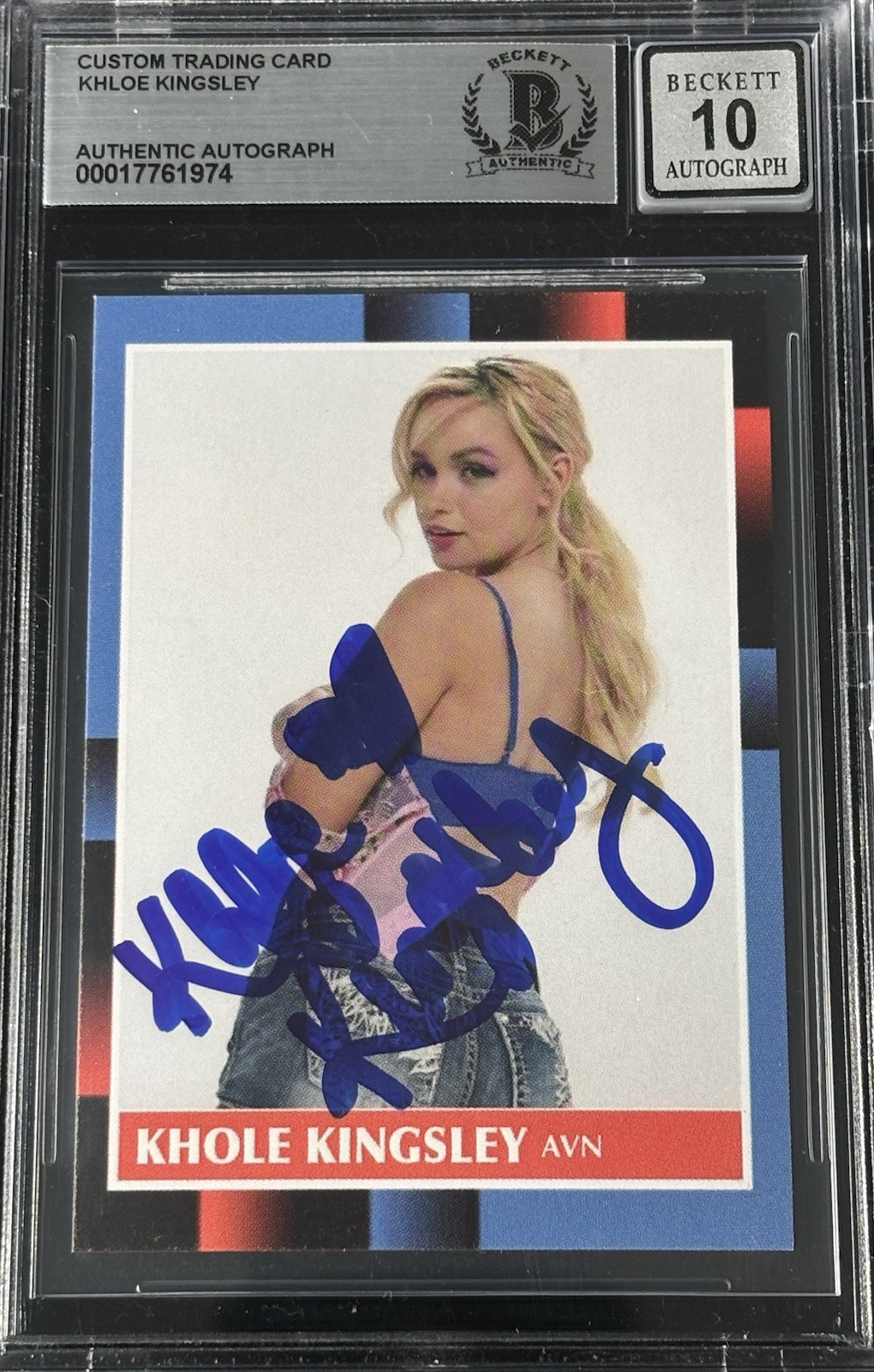Khole Kingsley Signed Trading Card Beckett Encapsulated Autograph Grade 10