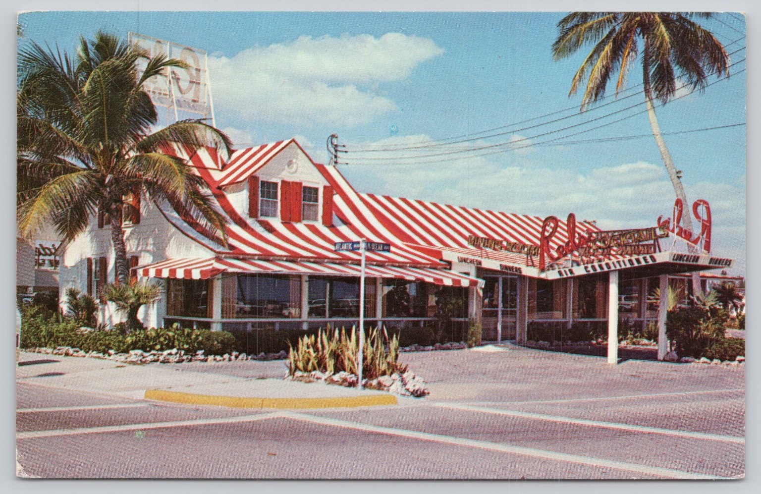 Pat\'s Restaurant Pompano Beach FL 1968 Chrome Postcard Astronaut Stamp Pat\'s Restaurant Pompano Beach FL 1968 Chrome Postcard Astronaut Stamp