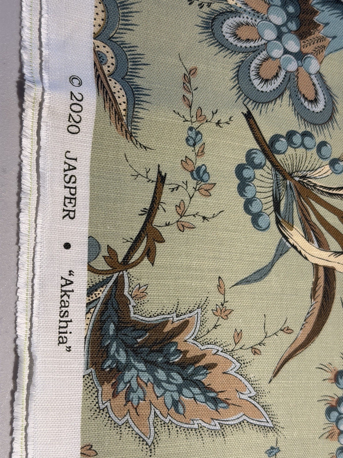 Jasper Akashia Sage Fabric Michael S Smith Linen Floral 2 Yds JP2303 Jasper Akashia Sage Fabric Michael S Smith Linen Floral 2 Yds JP2303