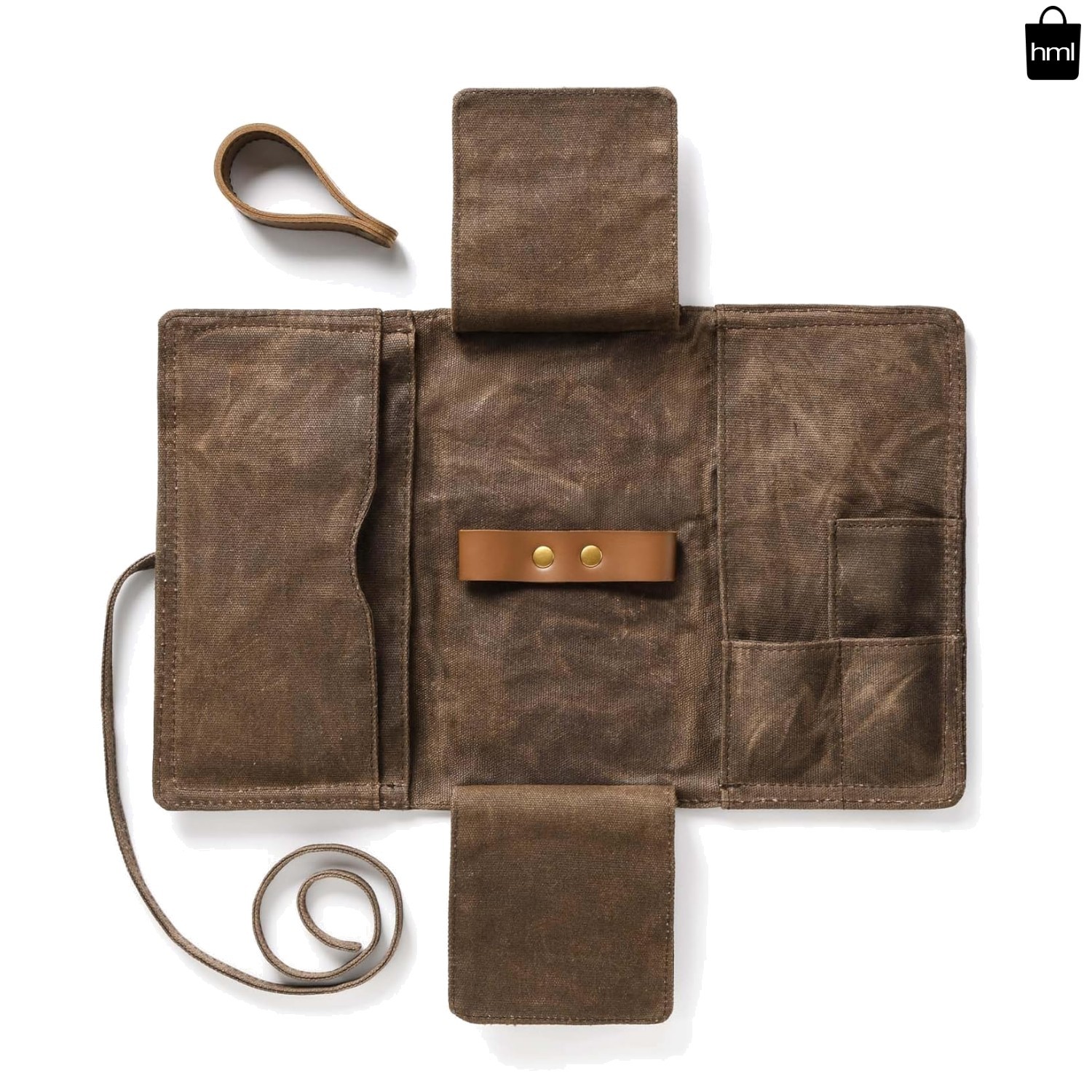 Waxed Canvas Tobacco Pouch for 2 Pipes, Smoking Tobacco Pipe Pouch with Folda...
