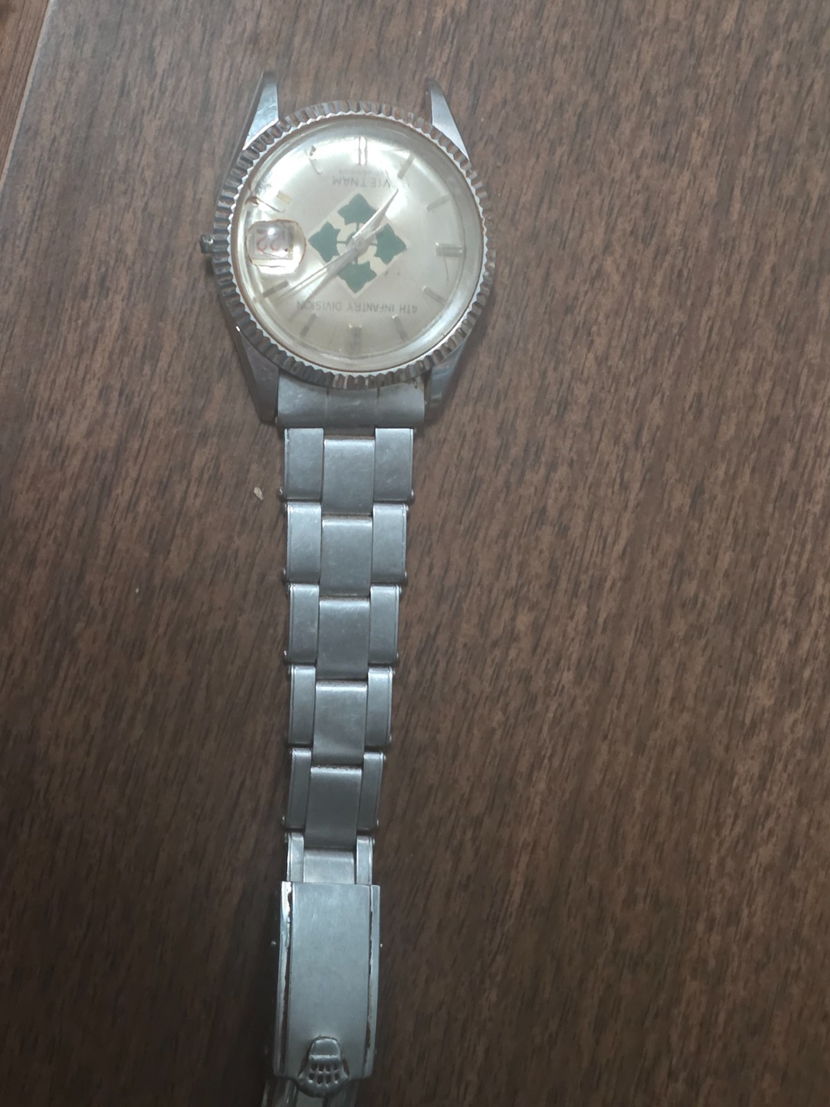 Vintage 1966 RITA 4th Infantry Division Vietnam War Watch 4th ID Automatic Date