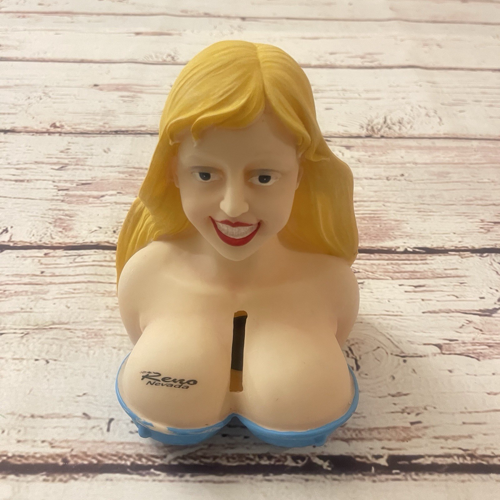 Vintage Reno Nevada Novelty Bust Women Piggy Bank Sexy Collectible Casino