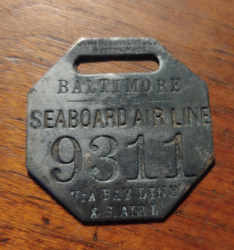 Authentic antique SEABOARD AIR LINE RAILWAY Baggage/Luggage Tag 1900-1930s