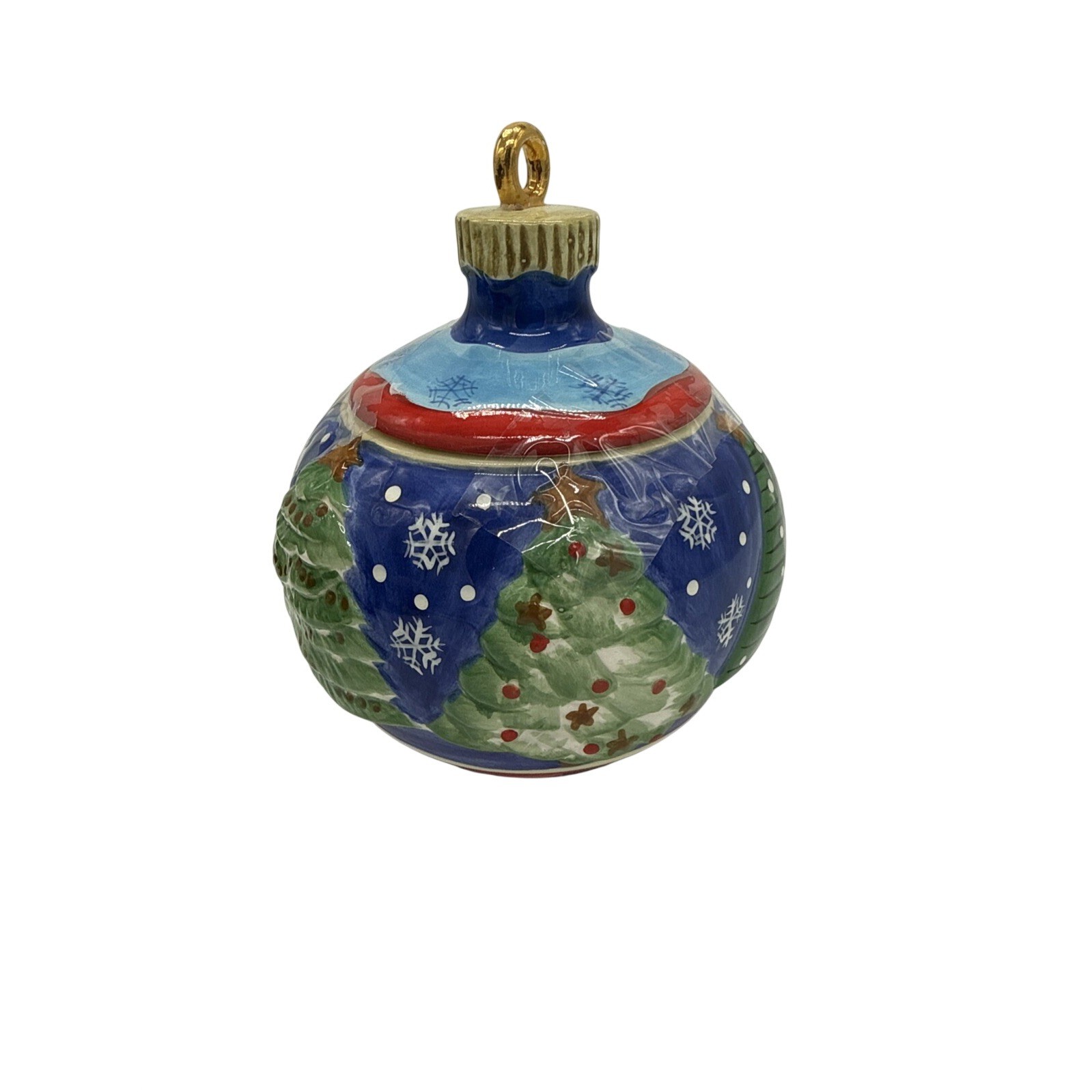 VTG WCL Ceramic Christmas Ornament Shaped Cookie Jar Canister Holiday Decor