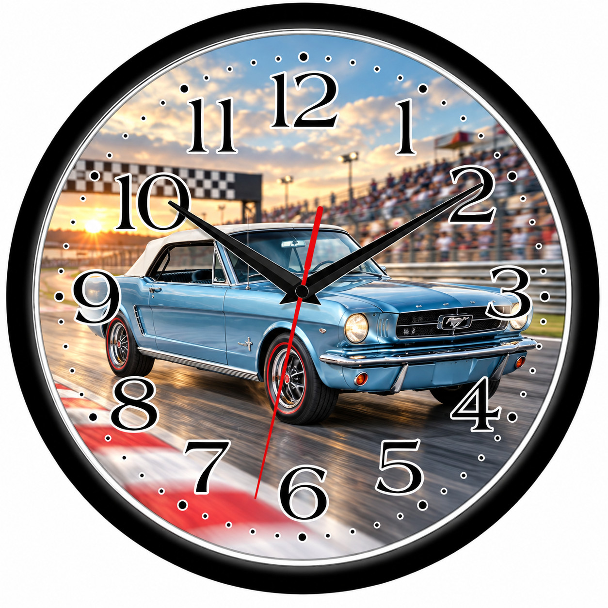 1966 Ford Mustang Convertible 10 Inch Wall Clock | Friends and Family Gift 1966 Ford Mustang Convertible 10 Inch Wall Clock | Friends and Family Gift