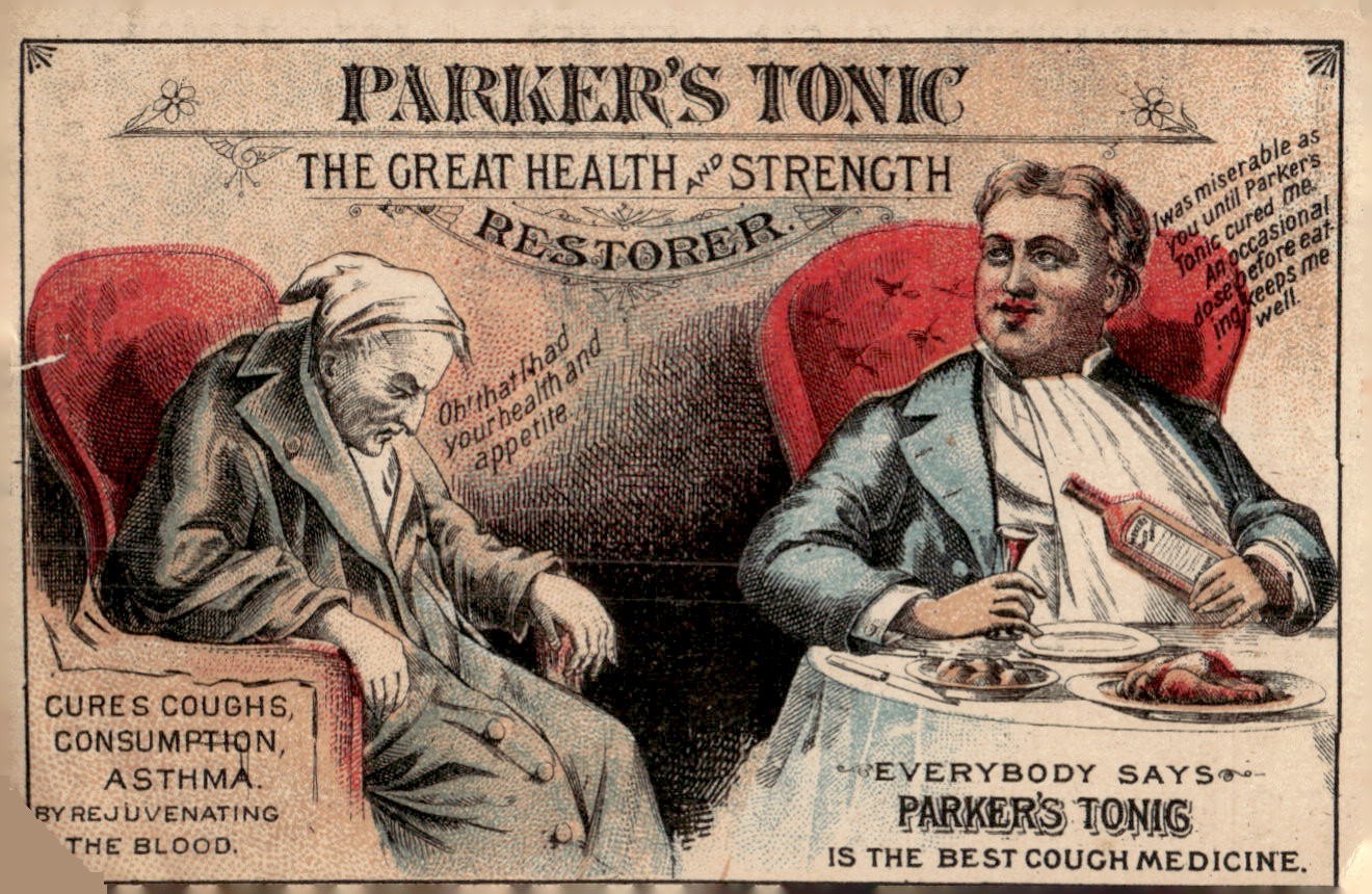 Antique Parker\'s Tonic The Great Health & Strength Restorer Trade Card