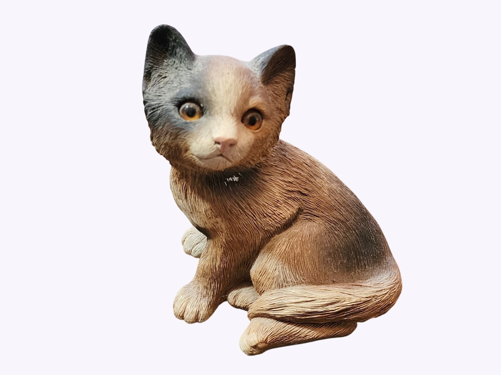 Sandra Brue Vtg 1984 Sandicast Sit Kitten Calico Figurine Hand Painted 6\